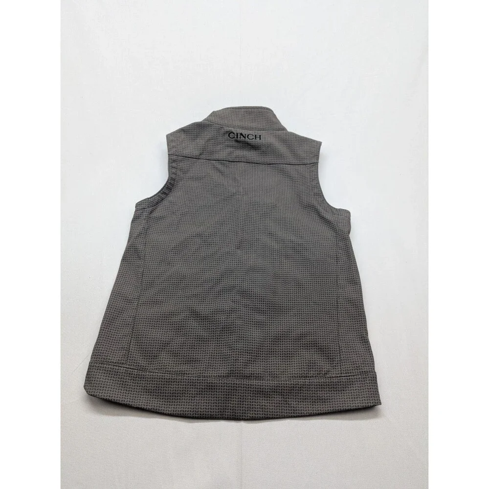 Cinch Youth Boys Printed Softshell with Warm Black Fleece Logo Vest Sz Lg 12